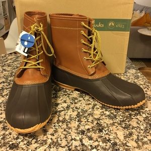New Clarks Crewson Duck Style Tan Leather Boots